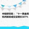 中指研究院：“十一黄金周”期间 杭州新房成交量增长187%