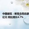 中国建筑：新签合同总额32479亿元 同比增长4.7%