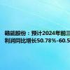 赣能股份：预计2024年前三季度净利润同比增长50.78%-60.58%