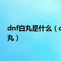 dnf白丸是什么（dnf白丸）