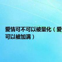 爱情可不可以被量化（爱情可不可以被加满）