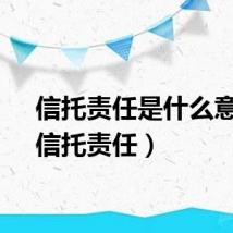 信托责任是什么意思（信托责任）