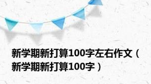 新学期新打算100字左右作文（新学期新打算100字）