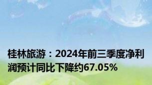 桂林旅游：2024年前三季度净利润预计同比下降约67.05%