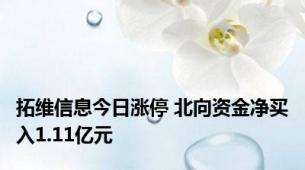 拓维信息今日涨停 北向资金净买入1.11亿元