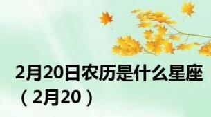 2月20日农历是什么星座（2月20）