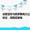 谷歌宣布与凯罗斯电力公司签署协议，将购买核电