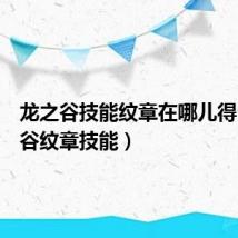 龙之谷技能纹章在哪儿得（龙之谷纹章技能）