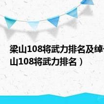 梁山108将武力排名及绰号（梁山108将武力排名）