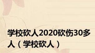 学校砍人2020砍伤30多人（学校砍人）