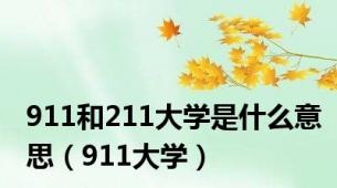 911和211大学是什么意思（911大学）