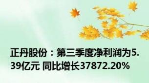 正丹股份：第三季度净利润为5.39亿元 同比增长37872.20%