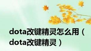 dota改键精灵怎么用（dota改键精灵）