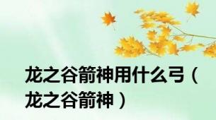 龙之谷箭神用什么弓（龙之谷箭神）