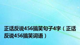 正话反说456搞笑句子4字（正话反说456搞笑词语）