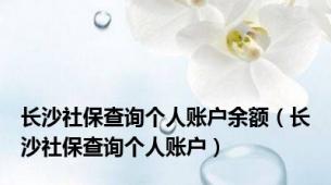 长沙社保查询个人账户余额（长沙社保查询个人账户）