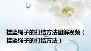 挂坠绳子的打结方法图解视频（挂坠绳子的打结方法）