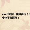 excel如何一格分两行（excel一个格子分两行）