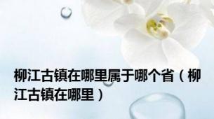 柳江古镇在哪里属于哪个省（柳江古镇在哪里）