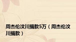 周杰伦汶川捐款5万（周杰伦汶川捐款）