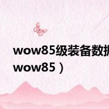 wow85级装备数据库（wow85）