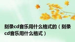 刻录cd音乐用什么格式的（刻录cd音乐用什么格式）