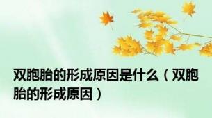 双胞胎的形成原因是什么（双胞胎的形成原因）