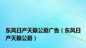 东风日产天籁公爵广告（东风日产天籁公爵）