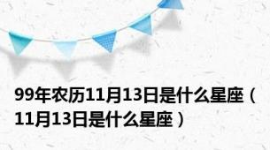 99年农历11月13日是什么星座（11月13日是什么星座）