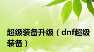 超级装备升级（dnf超级装备）