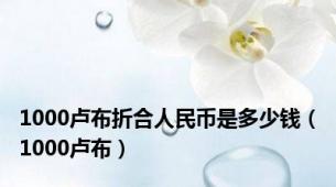 1000卢布折合人民币是多少钱（1000卢布）