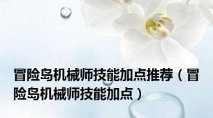 冒险岛机械师技能加点推荐（冒险岛机械师技能加点）