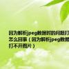 因为解析jpeg数据时的问题打不开图片怎么回事（因为解析jpeg数据时的问题打不开图片）