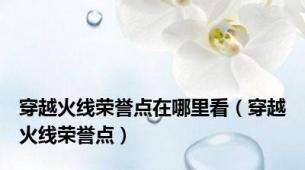 穿越火线荣誉点在哪里看（穿越火线荣誉点）