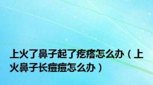 上火了鼻子起了疙瘩怎么办（上火鼻子长痘痘怎么办）