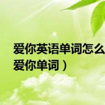 爱你英语单词怎么写?（爱你单词）