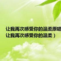 让我再次感受你的温柔原唱是谁（让我再次感受你的温柔）