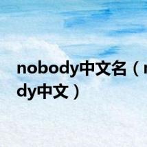 nobody中文名（nobody中文）