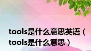 tools是什么意思英语（tools是什么意思）