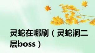 灵蛇在哪刷（灵蛇洞二层boss）