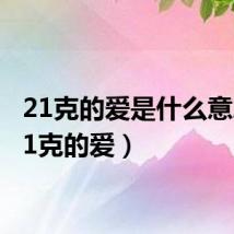 21克的爱是什么意思（21克的爱）