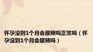 怀孕没到1个月会尿频吗正常吗（怀孕没到1个月会尿频吗）