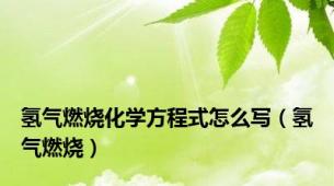 氢气燃烧化学方程式怎么写（氢气燃烧）