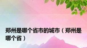 郑州是哪个省市的城市（郑州是哪个省）