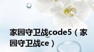 家园守卫战code5（家园守卫战ce）