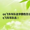 qq飞车车队名字颜色怎么弄（qq飞车车队名）