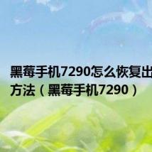 黑莓手机7290怎么恢复出厂设置方法（黑莓手机7290）