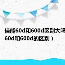 佳能60d和600d区别大吗（佳能60d和600d的区别）