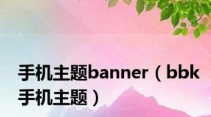 手机主题banner（bbk手机主题）