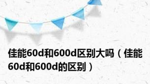 佳能60d和600d区别大吗（佳能60d和600d的区别）